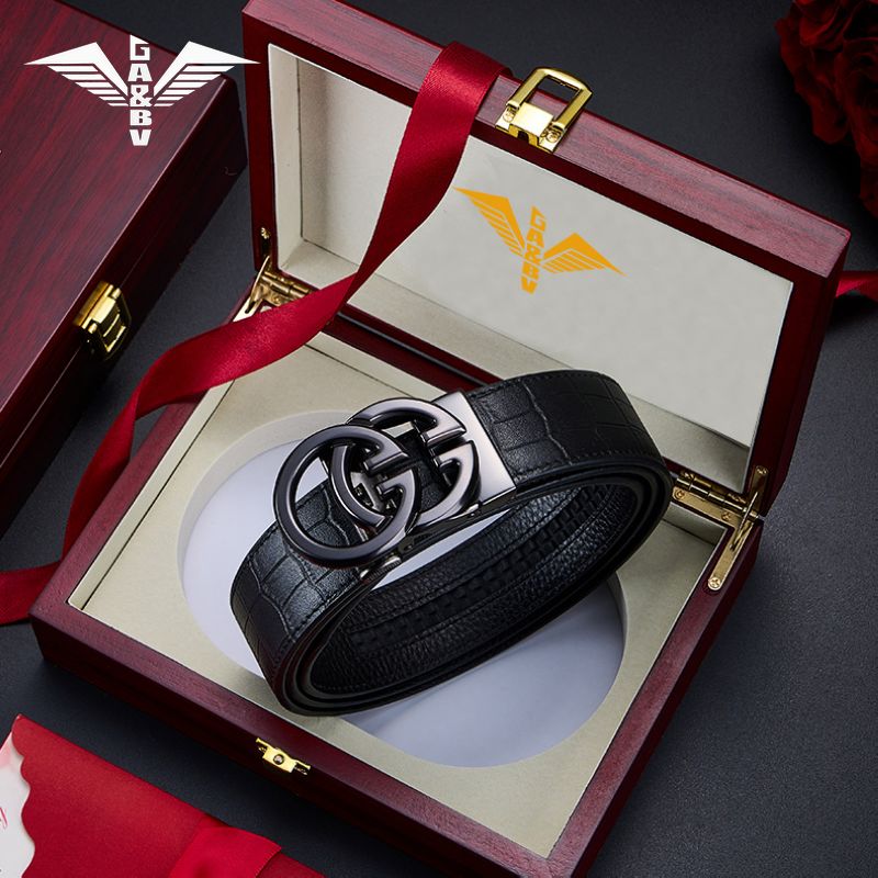 新款GA&BV鳄鱼纹男士皮带正品官方旗舰店腰带真皮自动扣高档裤带