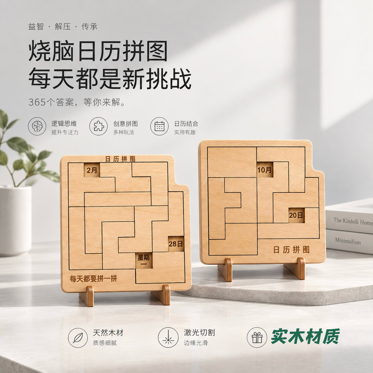 GM同款puzzle日历拼图木质puzzle