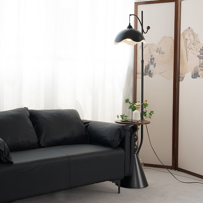 卧室床头置物一体落地灯钓鱼灯中古创意设计客厅沙发旁装饰氛围灯