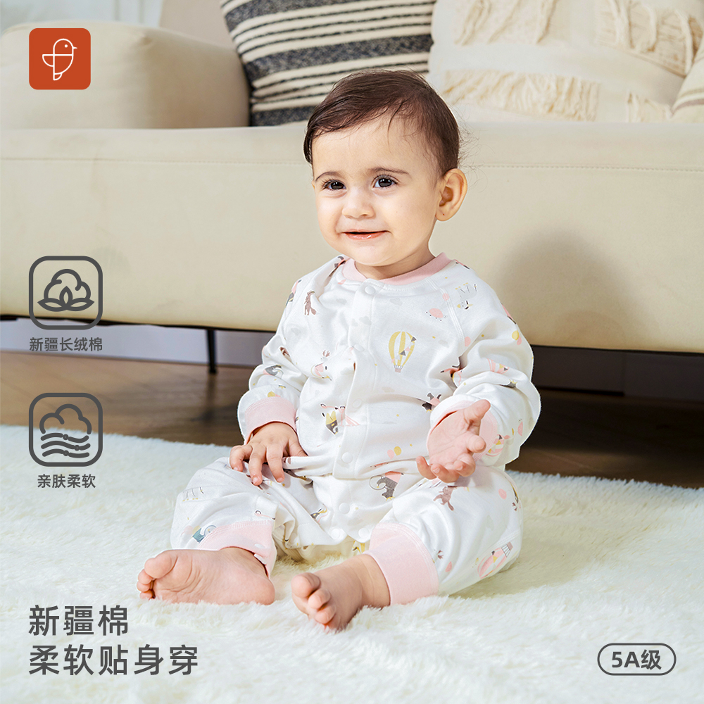 5A级婴儿连体衣居家睡衣束口防风