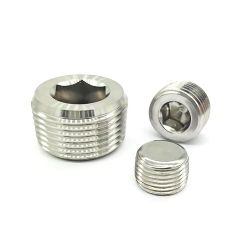 锥度螺纹304内六角堵头1分2分3分4分6分1寸2寸不锈钢法兰螺塞油塞