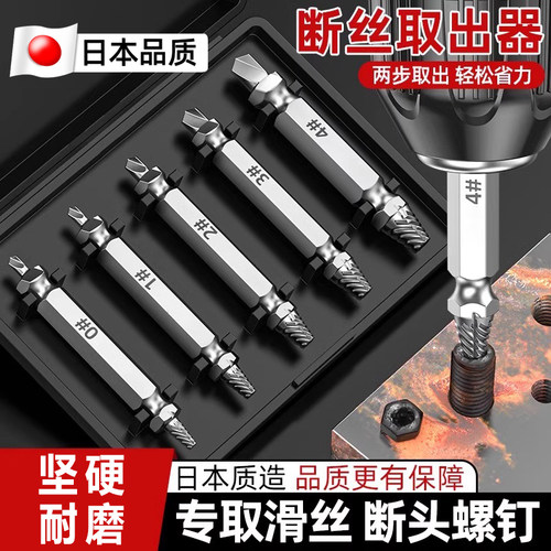 断丝取出器取断头螺丝神器断裂生锈丝锥滑丝拆卸内丝专用反牙工具