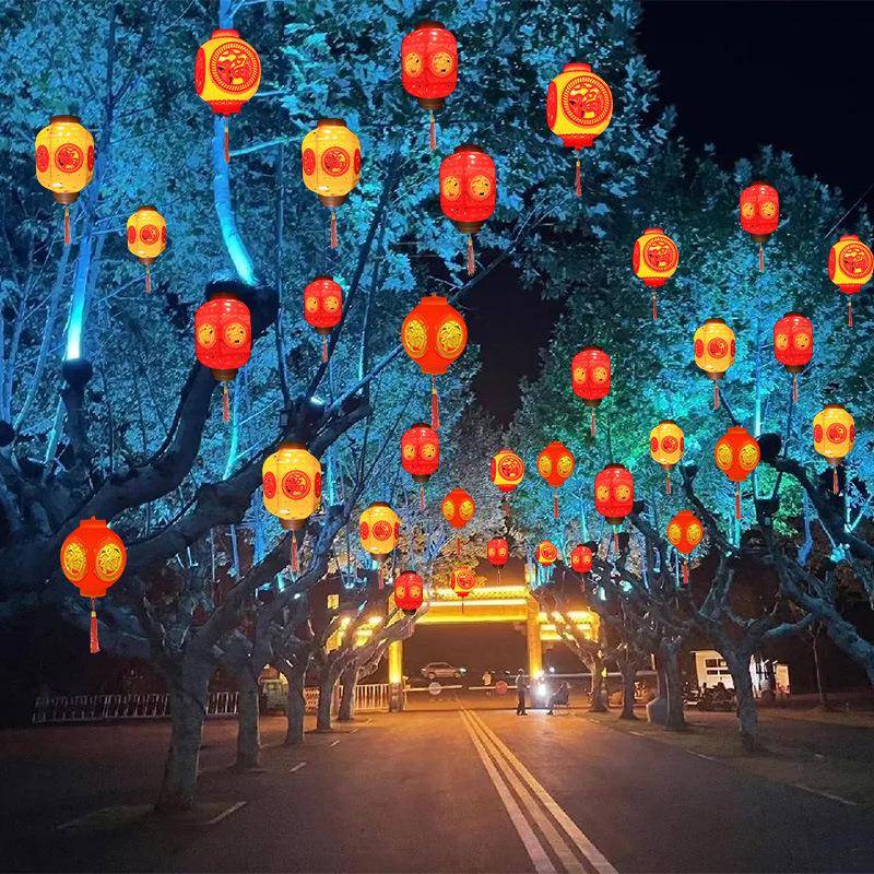 六福灯笼挂树节日Led彩灯喜庆氛围中国风喜庆庭院户树景观灯