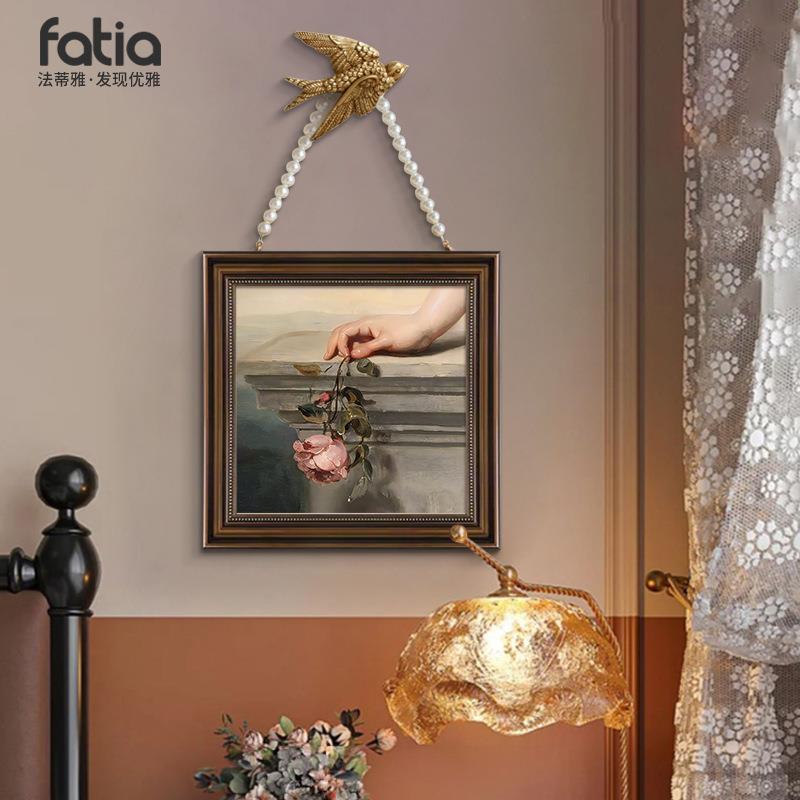 法式复古装饰画古典油画局部欧式餐厅玄关走廊壁画卧室床头挂画