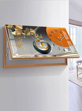 V3FP电表箱装饰画带钟表免打孔现代简约客厅餐厅配电箱装饰遮挡画