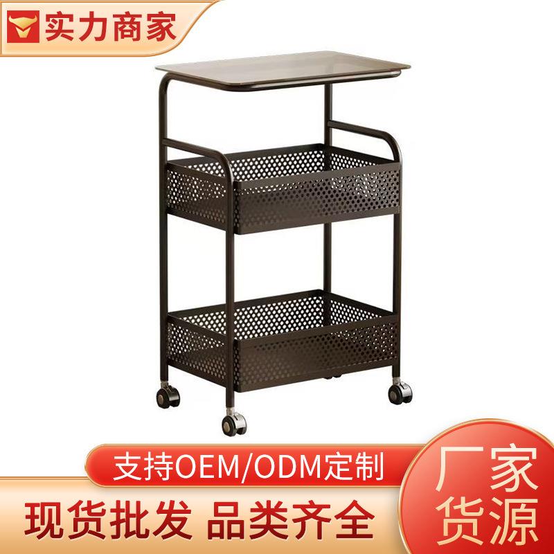 奶油风边几小户型可移动沙发边柜卧室床头柜收纳小推车置物架