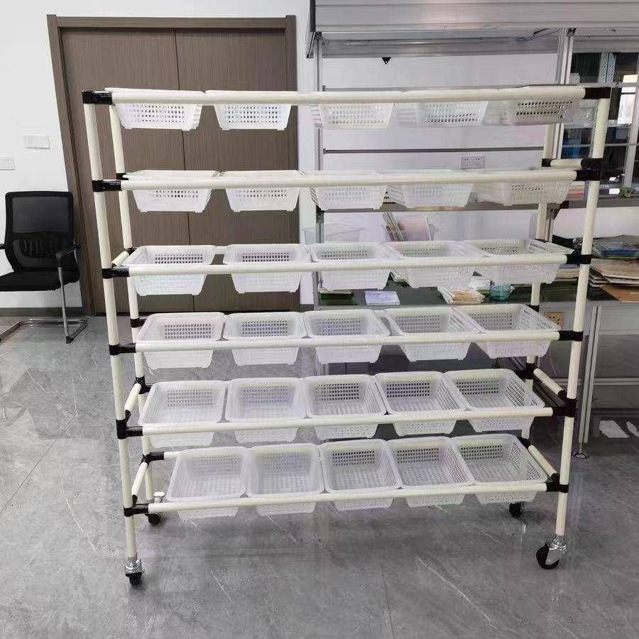 电商分拣车精益管物料架仓库拣货配货车快递打包分检车带轮手推车