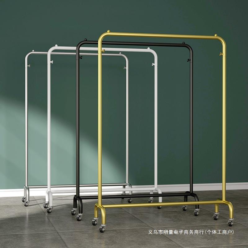 衣服架子家用挂衣架落地简易凉衣杆摆摊龙门架客厅网红衣帽架带轮