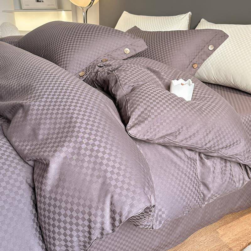 80支轻奢纯棉床上四件套100全棉被套长绒棉床单床笠款床品三件套4