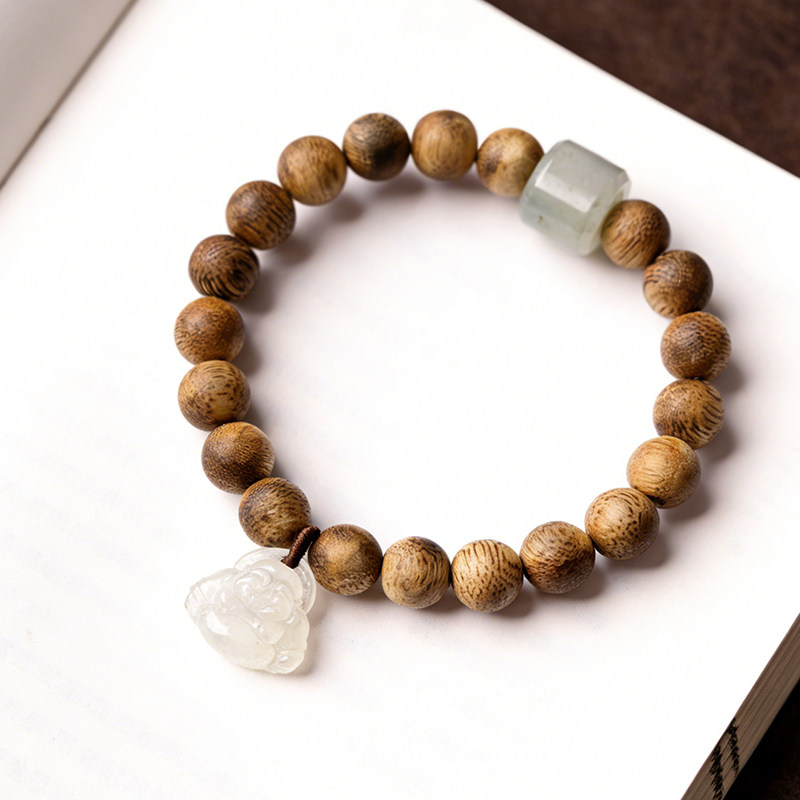 天然A货缅甸翡翠圆珠吊坠佛公手串文玩手链男女款饰品手链冰糯种