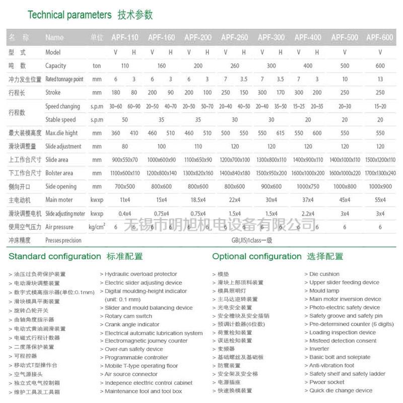 精机 APF单曲柄精密冲床80吨110吨160吨气动冲床高性能控制器