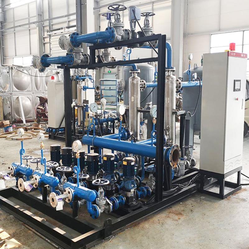 汽水管壳式供暖换热机组 螺旋缠绕冷凝机组PLC全自动换热机组