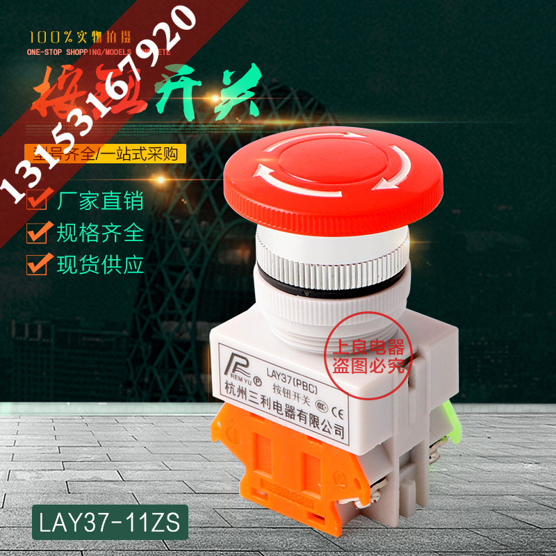 LAY37-11ZS Y090-11ZS LAY7-11ZS蘑菇头 联动台急停按钮开关自锁