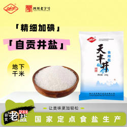 驰宇自贡井盐加碘家用食用盐天丰井深井盐250g炒菜调味大袋盐类