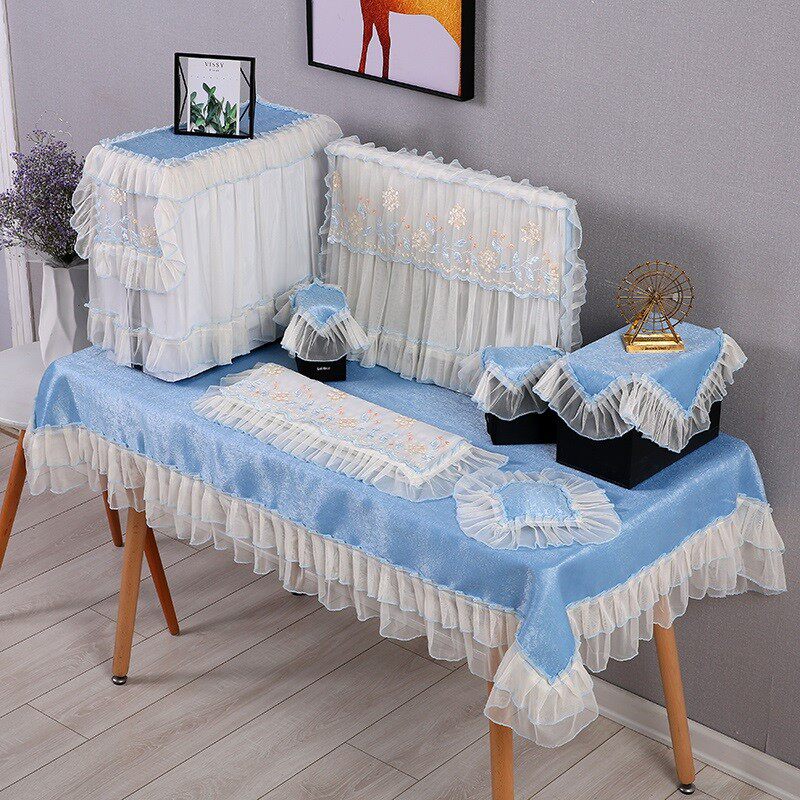 电脑装饰防尘罩蕾丝电脑套台式机电脑蒙田园可爱电脑桌盖布一体机