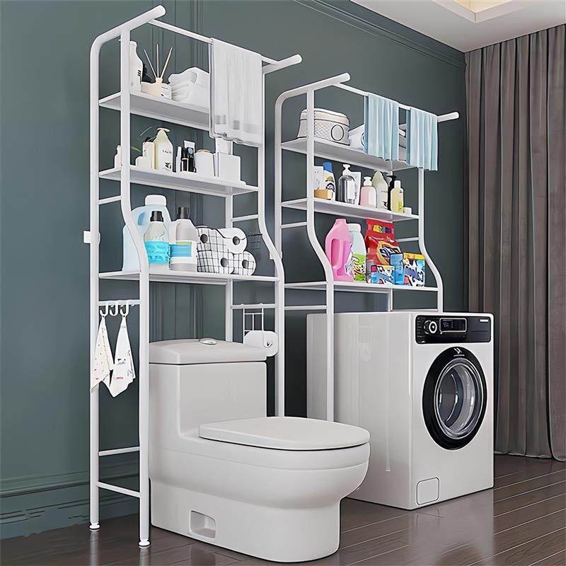 卫生间浴室多功能厕所不锈钢马桶上方置物架多层落地洗衣机收纳柜