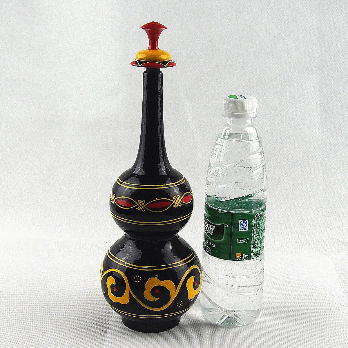 四川西昌凉山彝族漆器工艺品福禄酒壶家具摆件传统手工制作