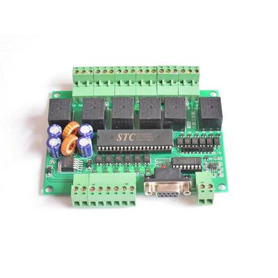 六路STC12C5A60S2单片机可编程RS232RS485控制继电器工控板仿PLC