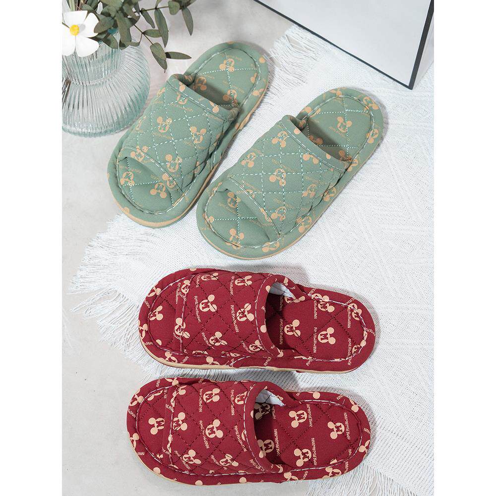 新款儿童家居室内地板拖鞋小孩女加厚三层布艺布底布拖鞋防滑静音