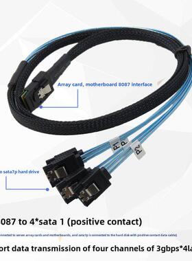 正向MINI SAS 36P SFF8087转4XSATA7pin服务器主板接硬盘数据线