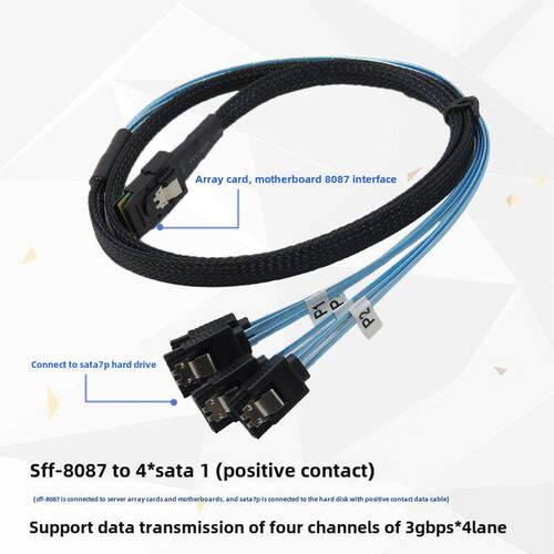 正向MINI SAS 36P SFF8087转4XSATA7pin服务器主板接硬盘数据线