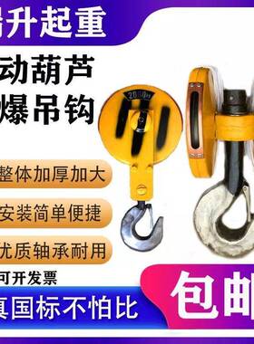 钢丝绳电动葫芦防爆吊钩头行车起重天车下钩10235T吨吨低净空吊车