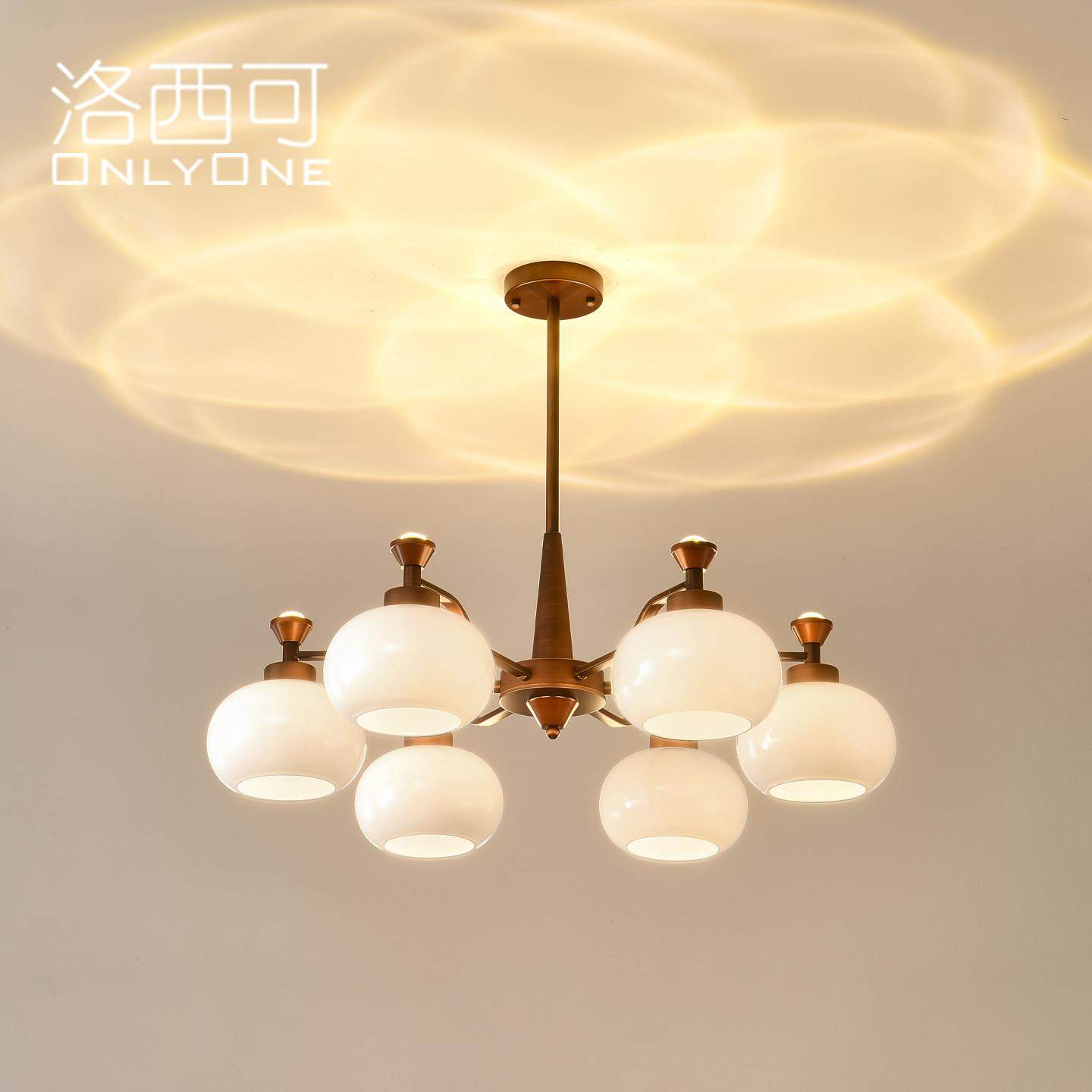 洛西可 中古法式客厅主灯玻璃吊灯 高级轻奢美式复古卧室餐厅灯具,家装灯饰光源,客厅吊灯,淘宝优惠券,粉丝福利购,淘宝优惠卷