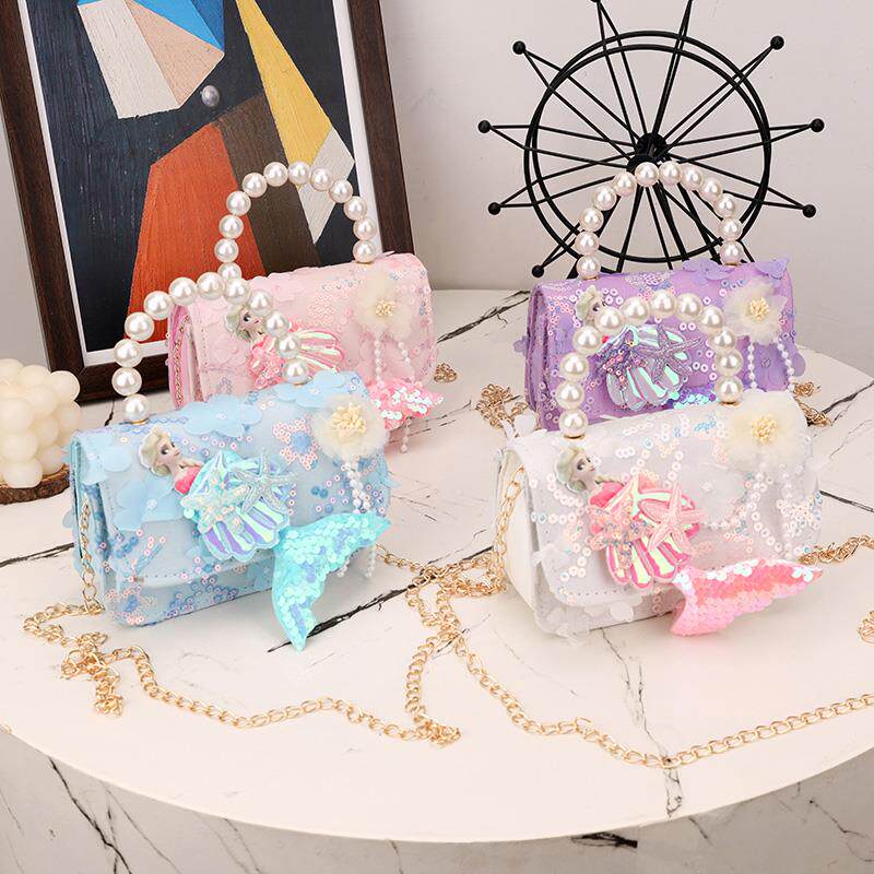 儿童可爱单肩斜挎包珍珠女童小包包新款小女孩网红小包手提包