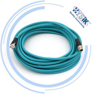 万兆工业以太网跳线 M12 X-code PUR 26AWG带屏蔽网线电缆