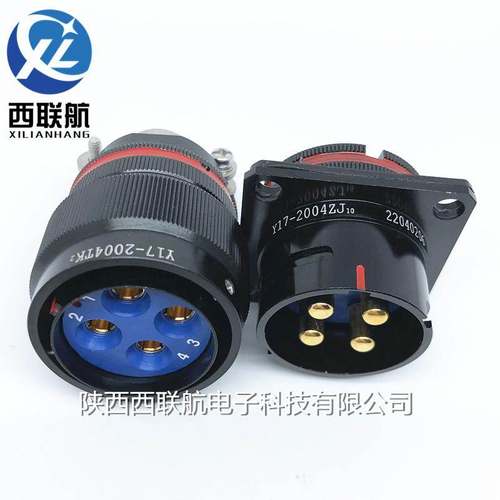 Y17系列4芯航空插头插座Y17-2004TK2 ZJ10 TJ2 ZK10连接器电缆头