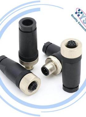 NMEA 2000 3芯4芯5芯6芯 M12现场组装式免焊接式航空插头