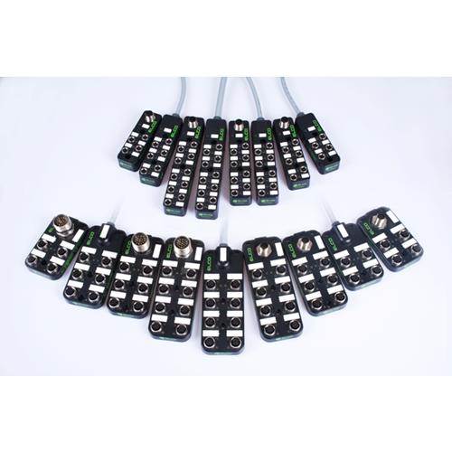 M12分线盒8口接近开关 传感器分配器PNP NPN单双通道集线器IO模块
