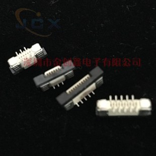 FPC排线座1.0mm-4P/6P/8P/10P~30P立贴带锁连接器 立式贴片交叉脚