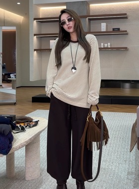 AMAZING IN | 1oo%棉 | 310g条纹休闲T恤女 A251202-AI5CDTL97293