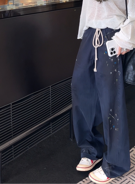 AMAZING IN | 手绘裤 | 1oo%棉 | 抽绳休闲裤女 A250326-QC-S0091