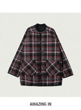 AMAZING IN | 羊毛 | 格纹盘扣棉服外套女A251224-AI5CDPJ29831