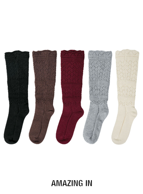 AMAZING IN | 镂空花纹堆堆袜 | 长筒袜女 A251107-AI5ADSC25131