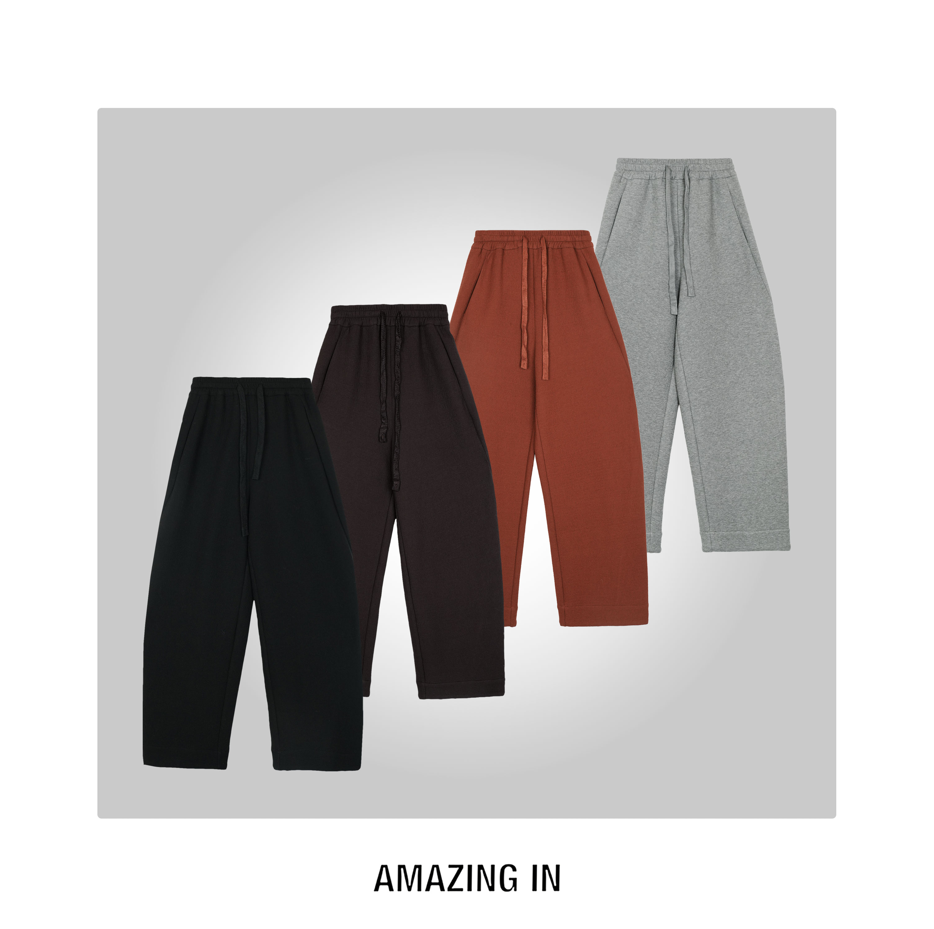 AMAZING IN | 山本阔腿裤 |棉质抽绳松紧卫裤A250925-AI59DSP0177