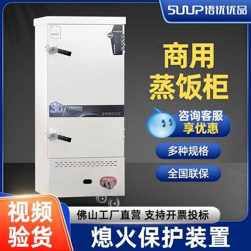 商用燃气蒸饭柜食堂电蒸箱饭店学校商业蒸米饭馒头菜蒸饭车蒸饭机