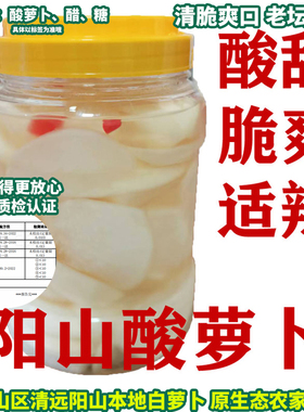 清远阳山酸白萝卜酸野老坛子泡酸辣开胃即食下饭菜片条腌制酸甜嘢