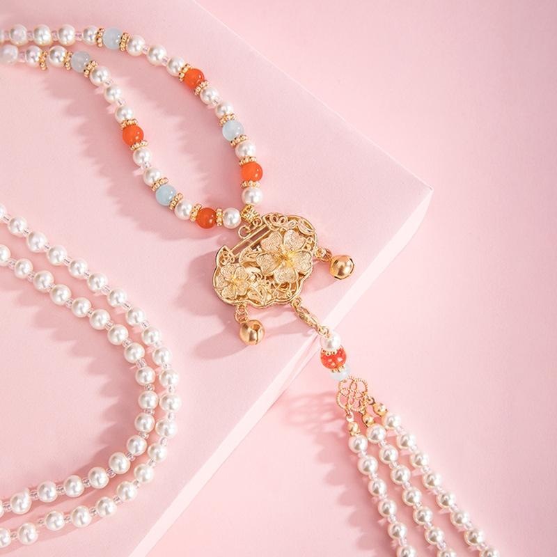 平安锁旗袍配饰复古汉服宫廷风