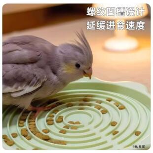 进食玄凤虎皮趣味觅食喂食器花朵慢食盘鹦鹉鸟磨嘴食碗自嗨大容量