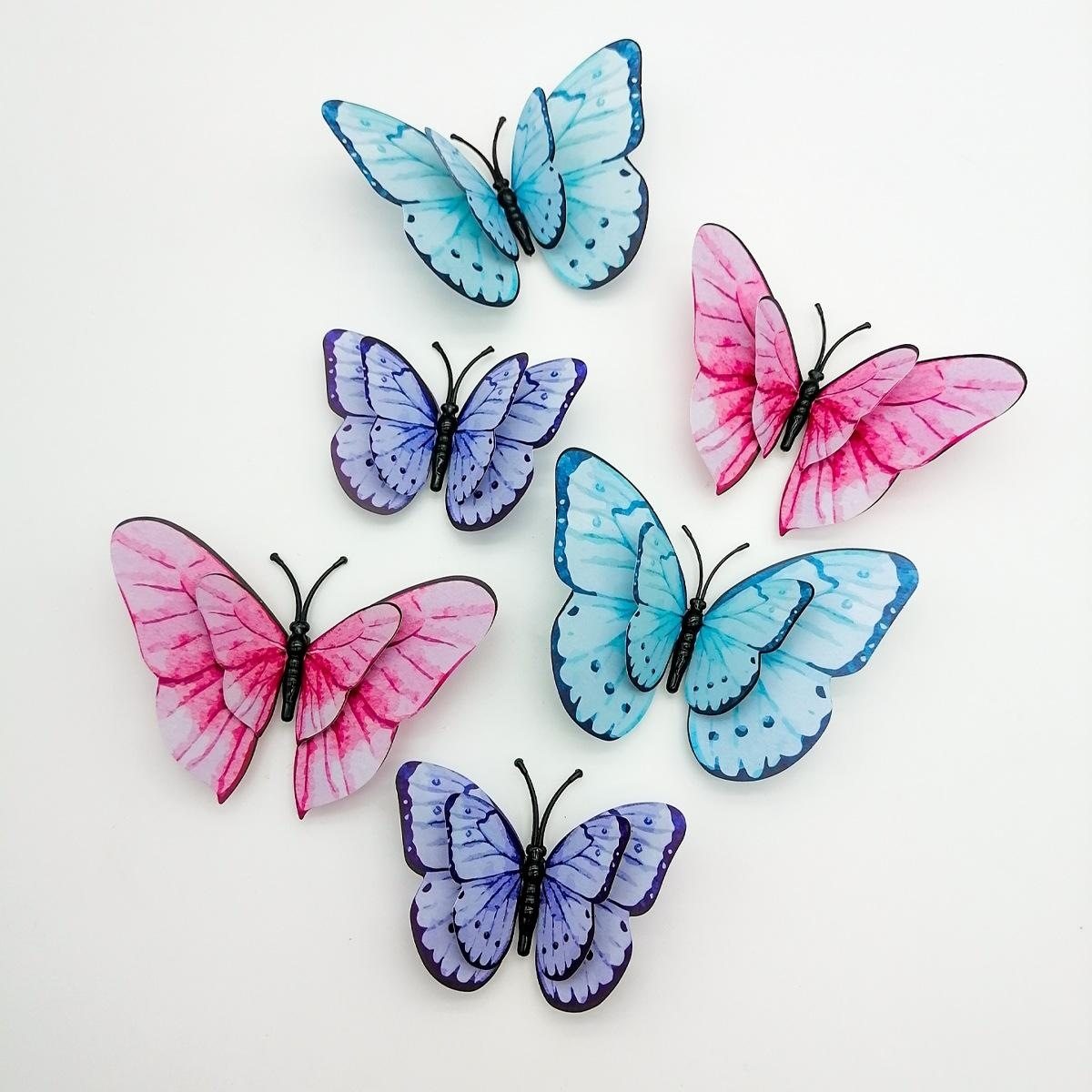 贴画墙面手工鲜花包房间墙贴画双层配饰PVC立体蝴蝶贴橱窗鲜花,节庆用品/礼品,交车蝴蝶结,淘宝优惠券,粉丝福利购,淘宝优惠卷