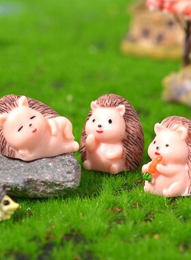 苔藓小摆件车内用品显示屏刺猬