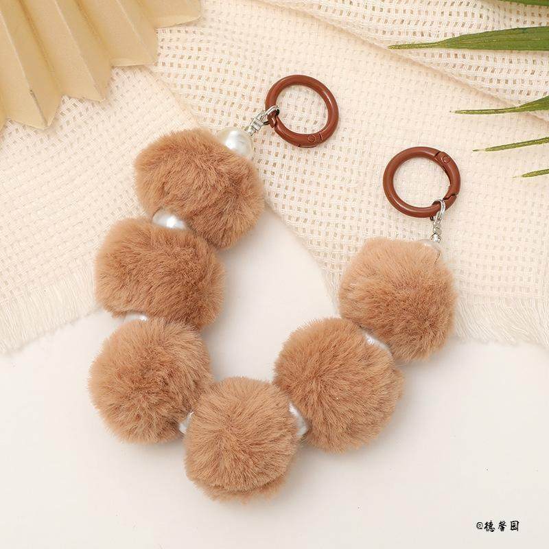 秋冬毛绒毛球珍珠挂绳手机壳包包钥匙可爱保暖手提挂链结实耐用,节庆用品/礼品,钥匙扣,淘宝优惠券,粉丝福利购,淘宝优惠卷