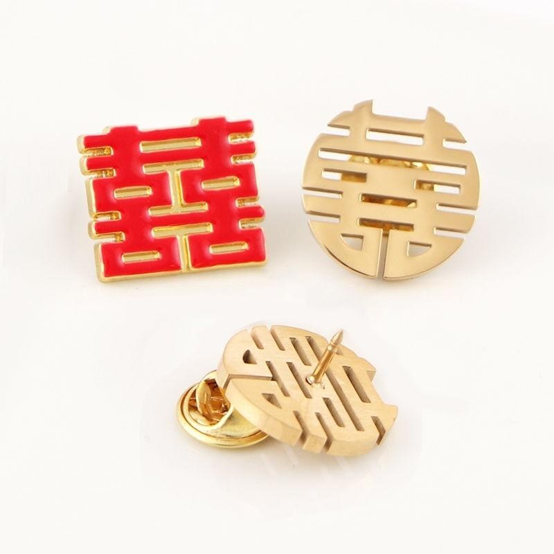 项链红色双喜字胸针造型百搭圆片