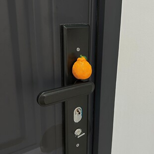 玄关门挂门把手套门把手装 饰开门大桔摆件仿真水果新家入户门创意