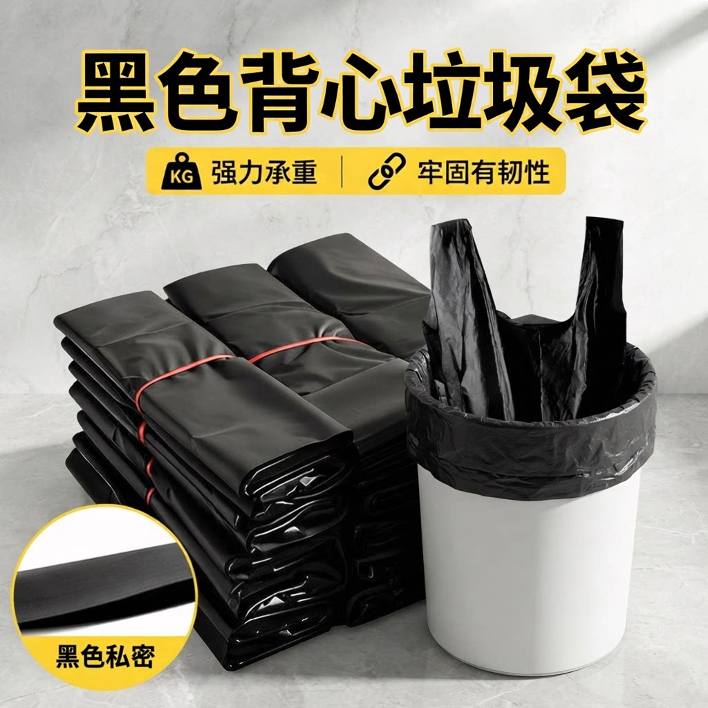 黑色家用酒店办公背心垃圾袋