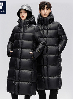 【官方正品】冬季时尚潮流长款保暖加厚羽绒服防风抗寒情侣款XKO
