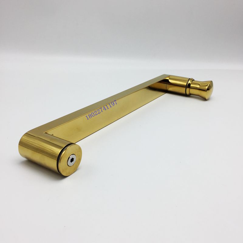 淋浴房拉手单面带头浴室门隔断推拉移门方管不锈钢把手哑黑300m孔